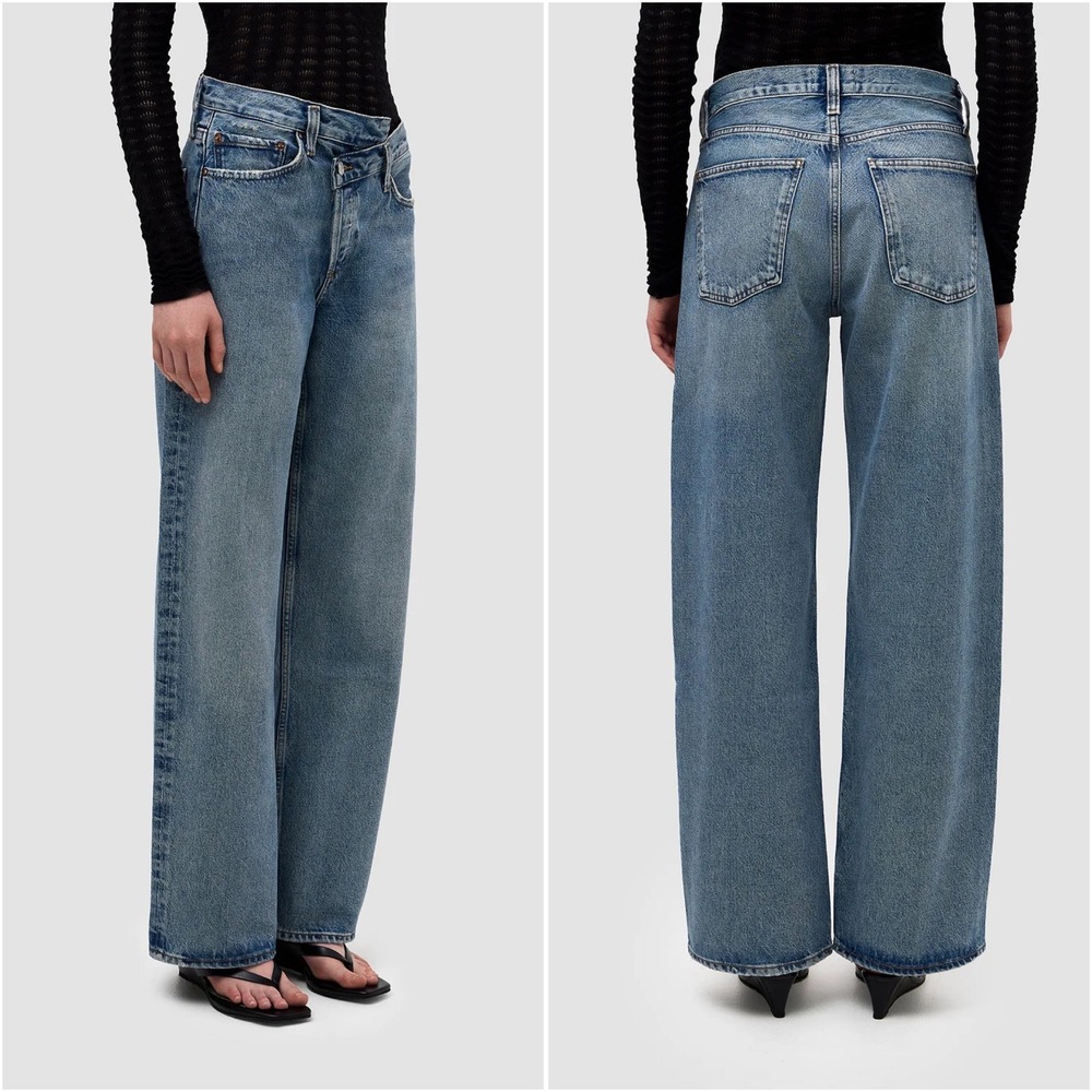 AGOLDE Arc Criss Cross Jean Conclusion Blue Wide Leg Denim Pants 27 NEW Jeans - Picture 2 of 13
